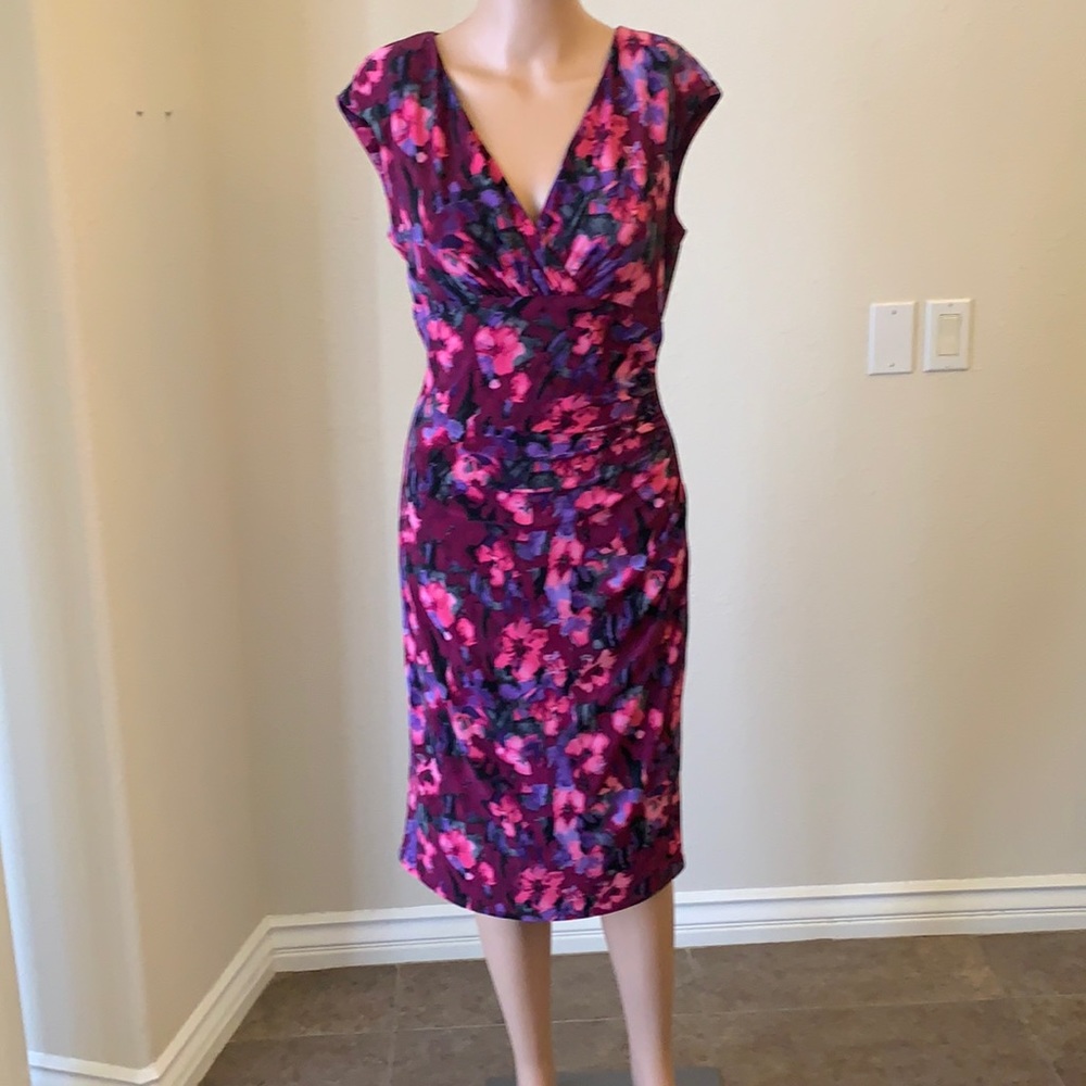 Almost new floral purple dress